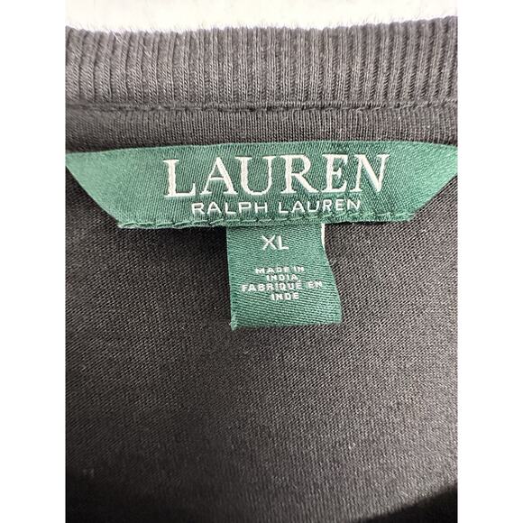Lauren Ralph Lauren Womens XL Top Shirt Black Cotton Modal Basic Classic - Picture 3 of 7